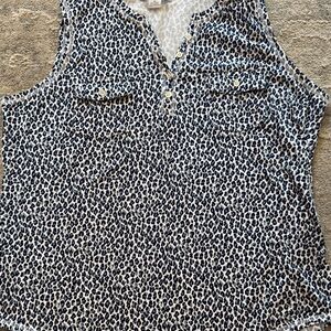 Liz Claiborne Black and White Animal Print Tank Top